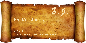 Bordás Judit névjegykártya